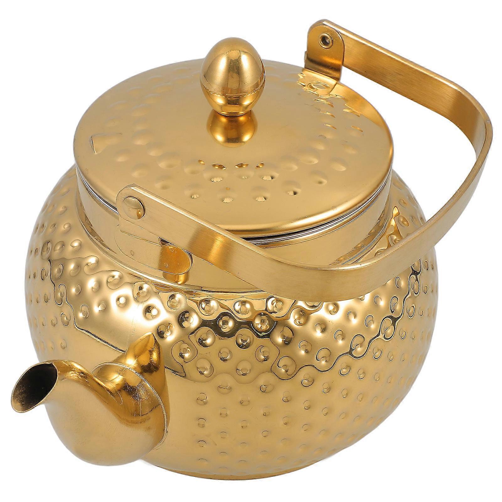 Hammered Stainless Steel Tea Pot with Infuser for Brewing