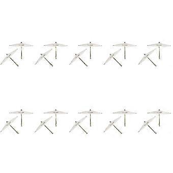40 Pcs  White Paper Parasol Umbrella Chinese Japanese Paper Umbrella Wedding Decoration (diameter 30cm, Randoim Umbrella Handle Style)-C