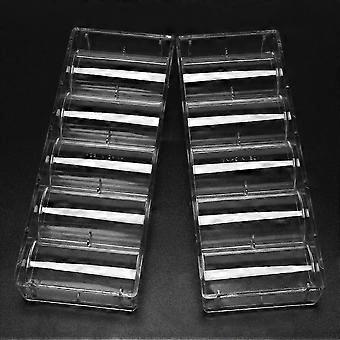 Conjunto de 10 fichas de pôquer em acrílico com 100 bandejas para fichas (sem tampa).