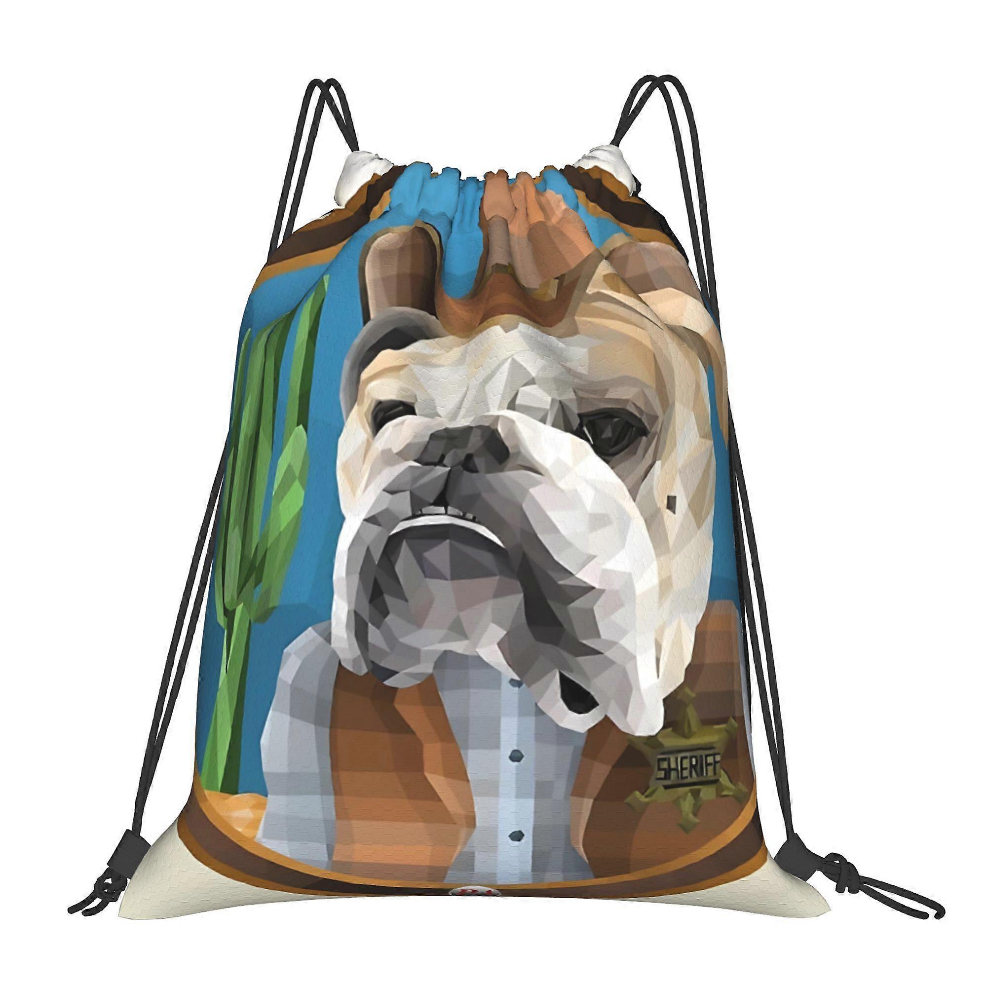 1pc Angus Anthropomorphism Sheriff Drawstring Backpack-Cqazw
