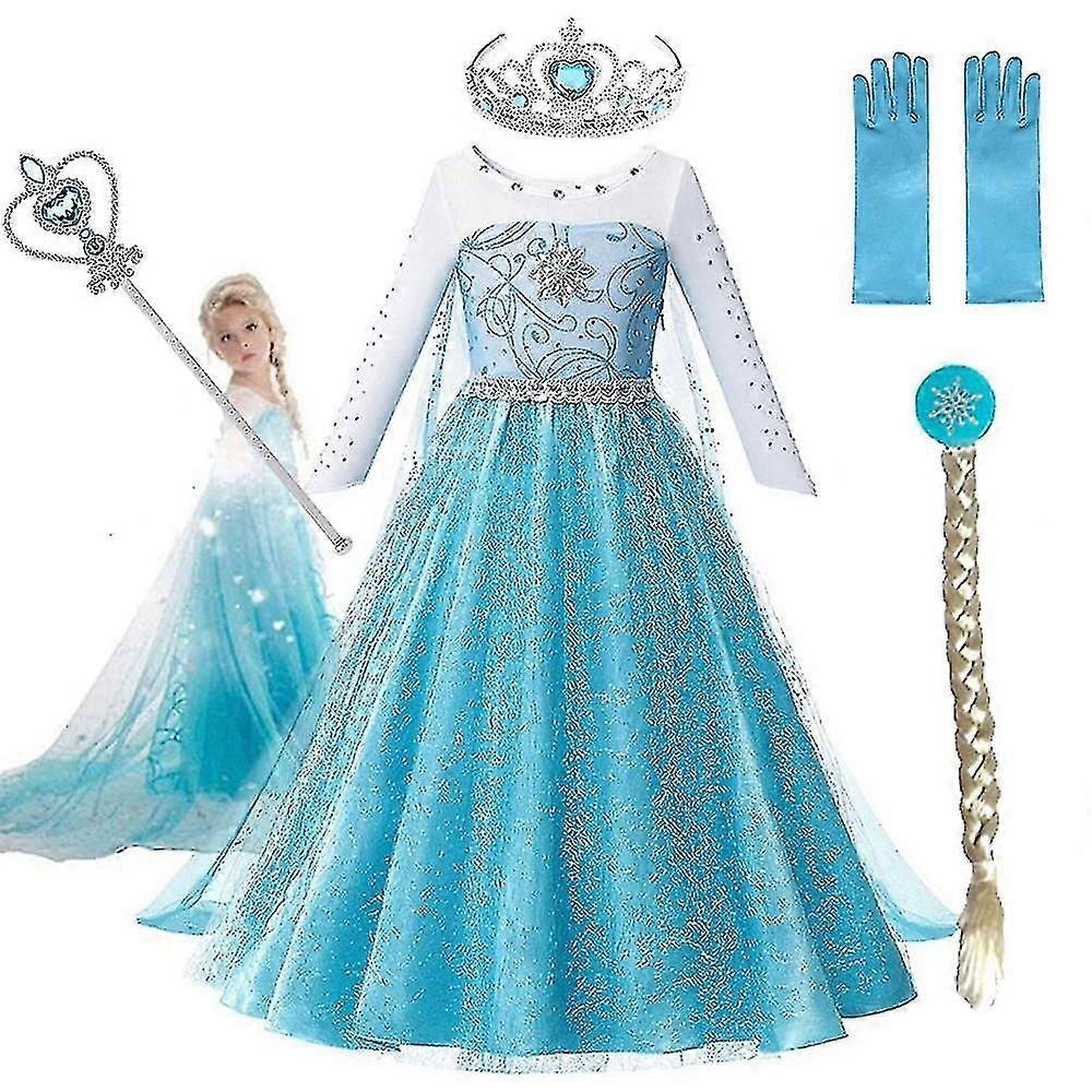 Elsa klänningar för flickor Cosplay kostymer