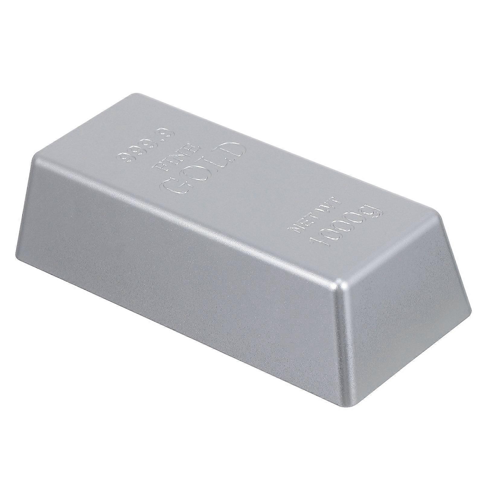 1 Pc Simulation Silver Bar Decorative Silver Brick Plastic Silver Bar Plaything