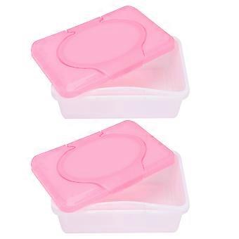 2pcs Wet Tissue Boxes with Lid Tissue Boxes Dustproof Sealed Wet Wipes Boxes
