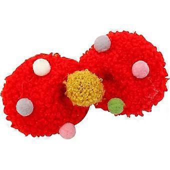 Collier de Noël réglable pour chien ou chat - peluche - avec nœud papillon - pour fête de Noël - rouge - taille M