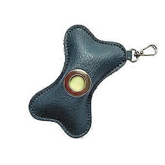 Creative Dog Poop Bag Dispenser Bone Shaped Leather Pet Poop Clean Bag Holder Waterproof with Garbage Bag
