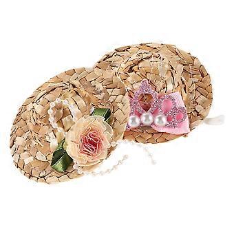 Hats Cute Tiny Hats for Sun Protection 2Pcs Mini Woven Design