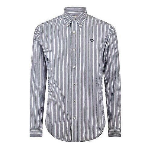Timberland Mens Striped Collared Long-Sleeved Button-Down Shirt