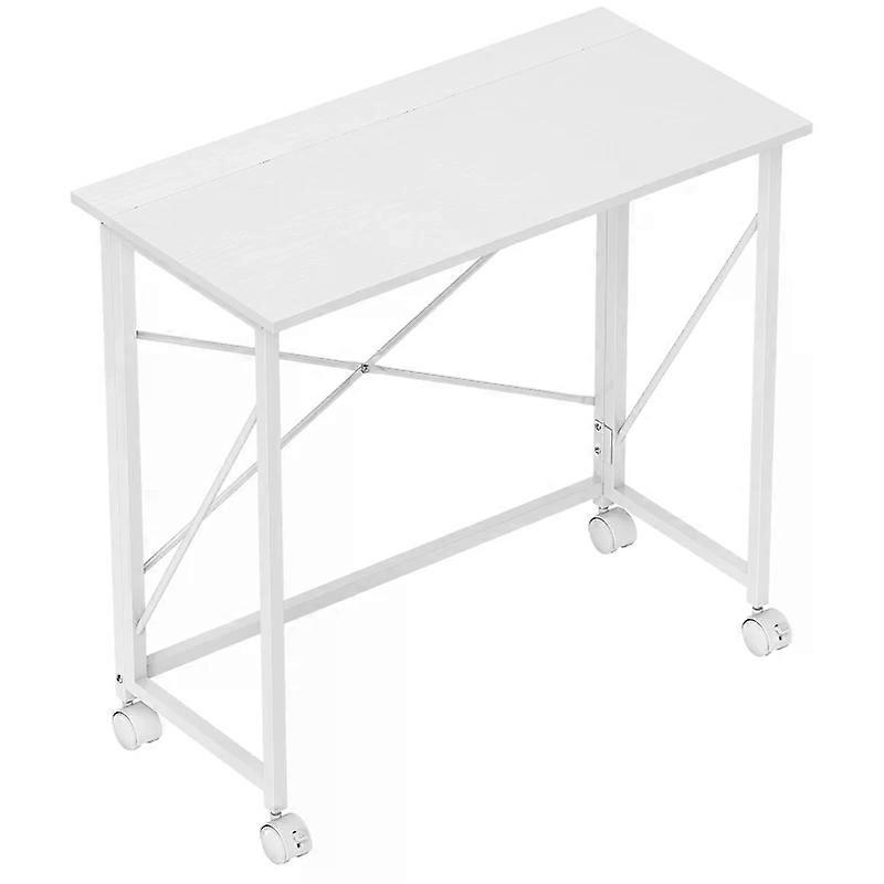 80 cm Folding Computer Desk on Wheels