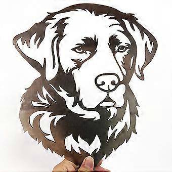 Metal Labrador Dog Silhouette Garden Art Sculpture Iron Elegant Garden Design Dog