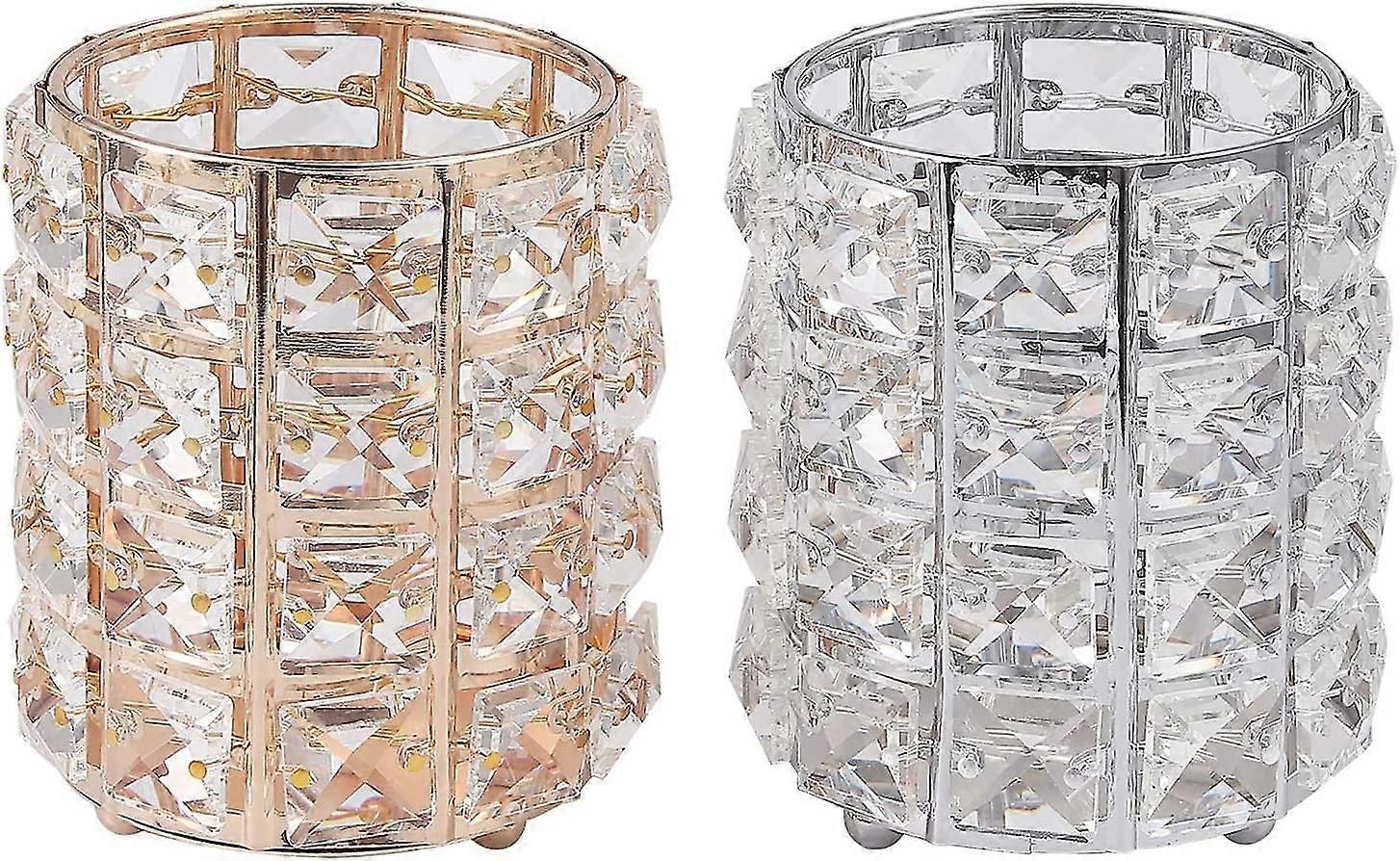 Makeup Brush Storage Crystal Round Container Brush Storage