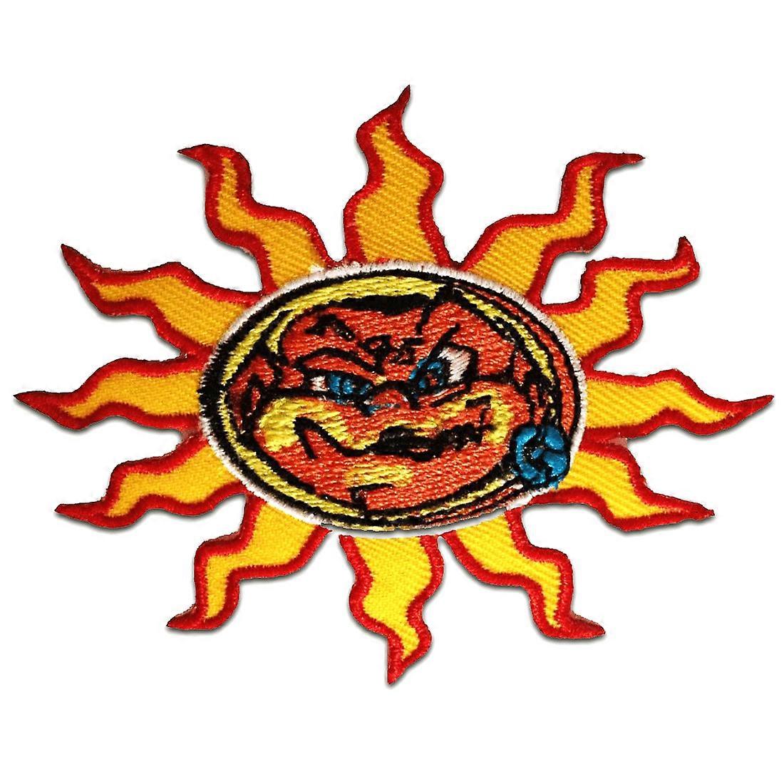 Patch / Iron-on Patch - Sun Tattoo - Yellow - 7.4 x 6.3 cm - Applique Patch