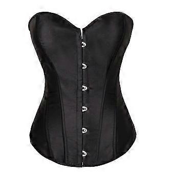 Women's Bustier Corset Top Sexy Lingerie Sets Black Satin Waist Cincher