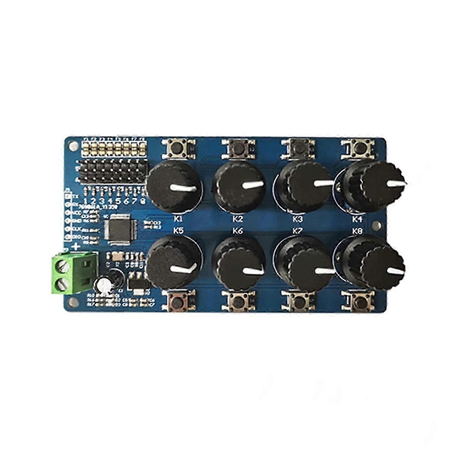 Programmable 8Path Servo Controller Debugging Board Servo Control Panel with Rotary Knobs for Robot Enthusiasts Project