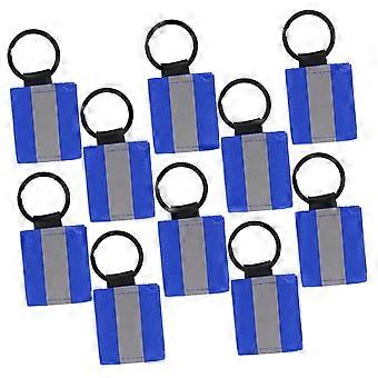 10Pcs Double Sided Reflective Keychain Set  Visibility Safety Reflector Tags for Backpack Cycling Walking