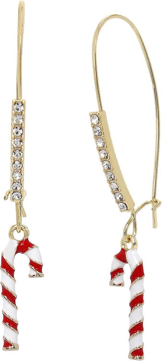 Womens Candy Cane Dangle Earrings