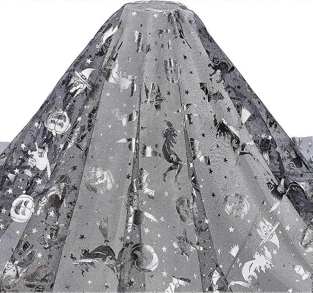 Polyester Mesh Fabric DIY Crafts Supplies Rectangle with Pattern Silver 1600x0.1mm