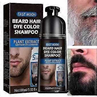 Skægfarve til mænd sort på 5 minutter & langvarig sort hårfarve til grå hårdækning, naturlig sort skægfarve & hårfarve shampoo