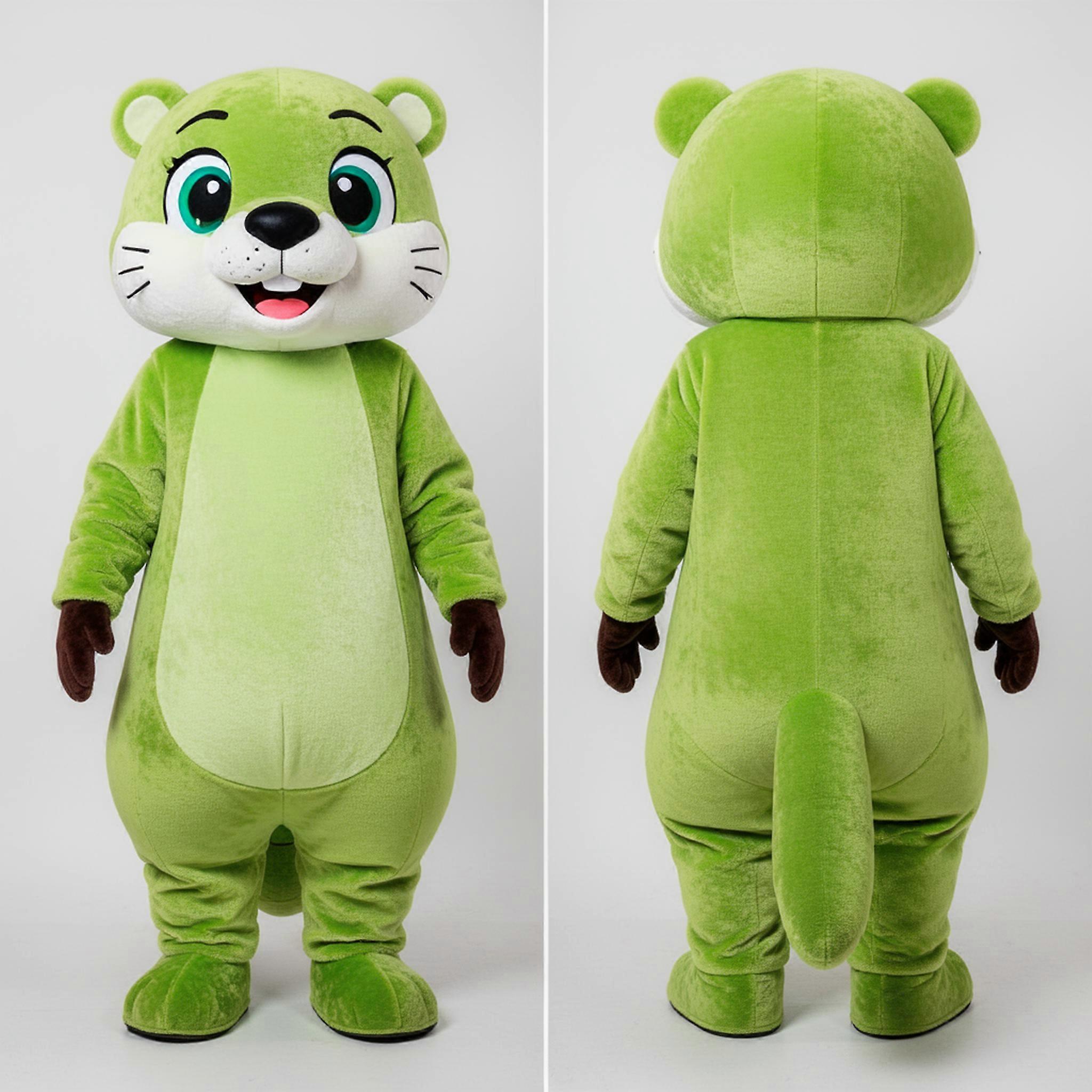 MASTICOT Lime Green Playful Otter Mascot