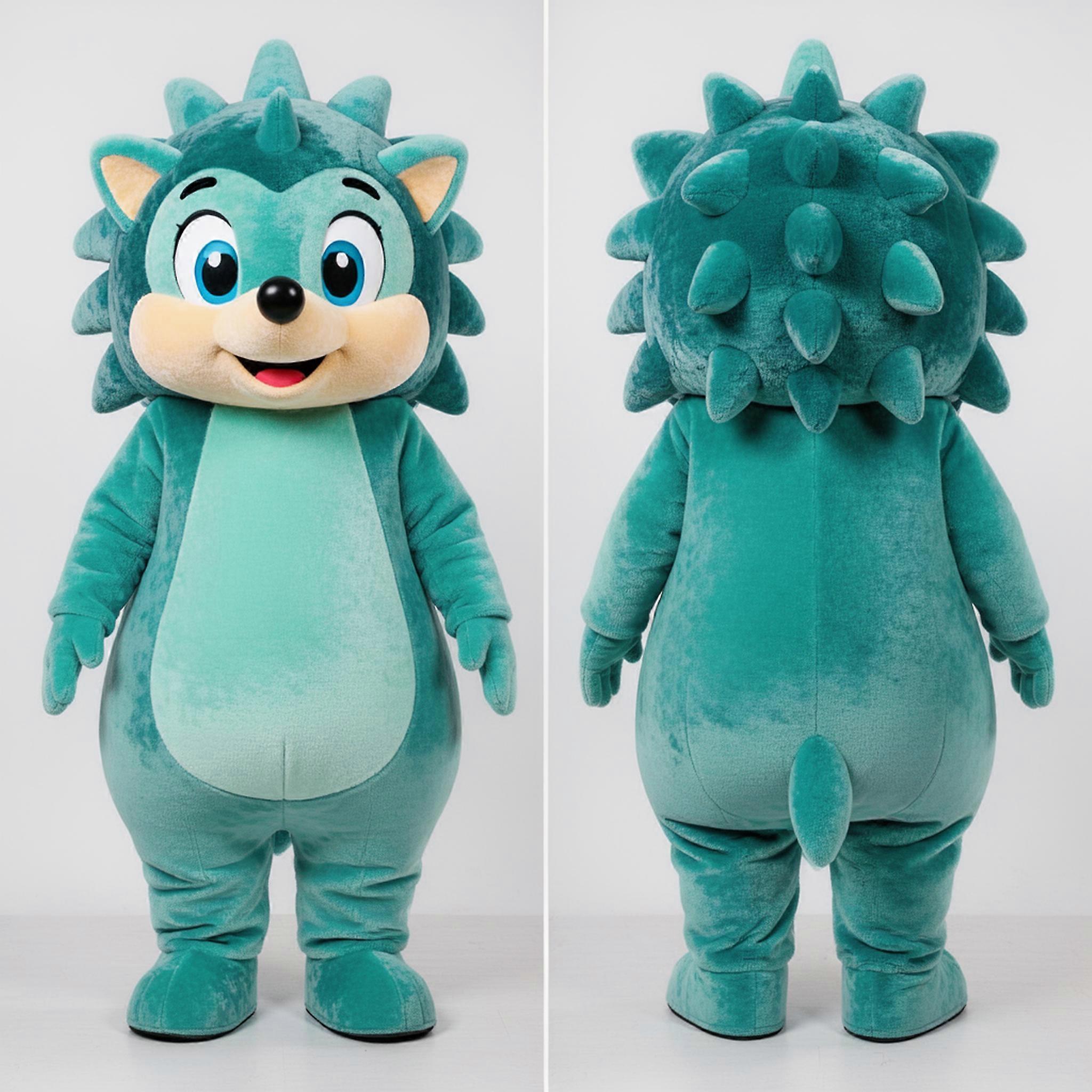 MASTICOT Teal Cream Pink Hedgehog Mascot