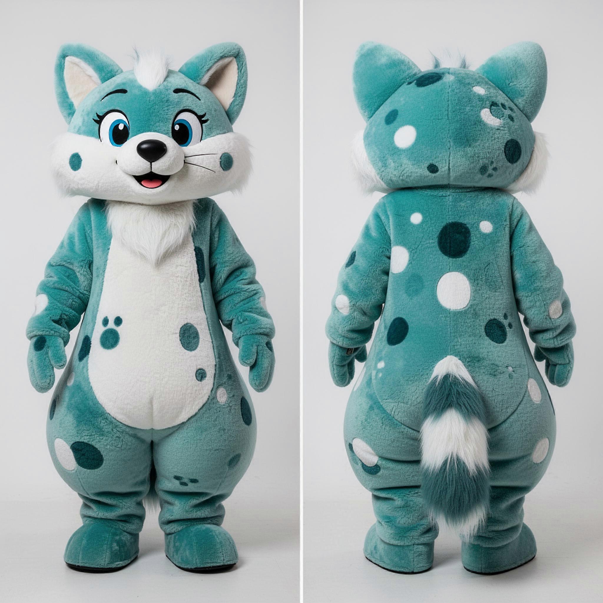 MASTICOT Teal Cartoon Ermine Mascot