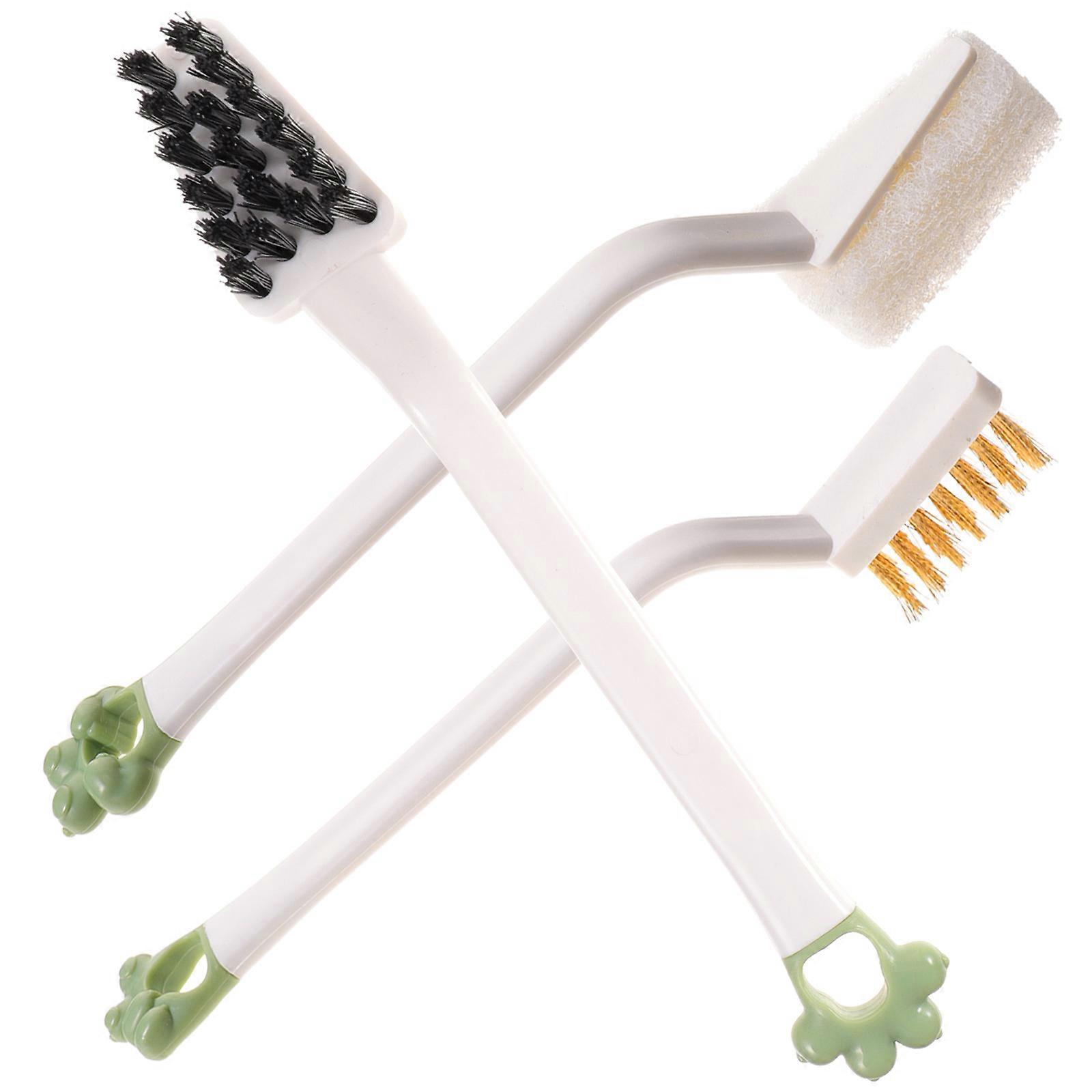 Kitchen Cleaning Brush 3Pcs Multi-Function Stove Brush Set White