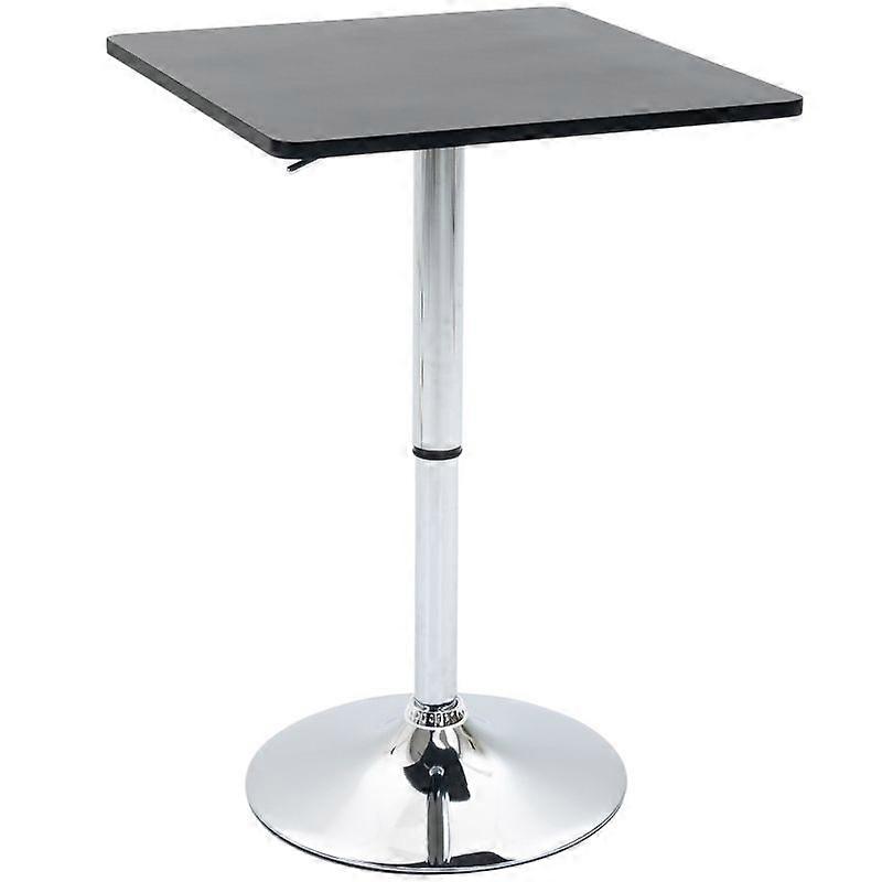 Height-adjustable bar table, 360 rotatable, scratch-resistant feet, stable metal base, black/silver