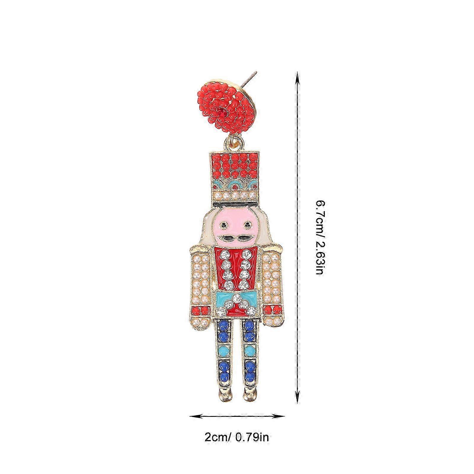Nutcracker Earrings Ear Studs compatible with Wearing 1Pair Multi Alloy Material