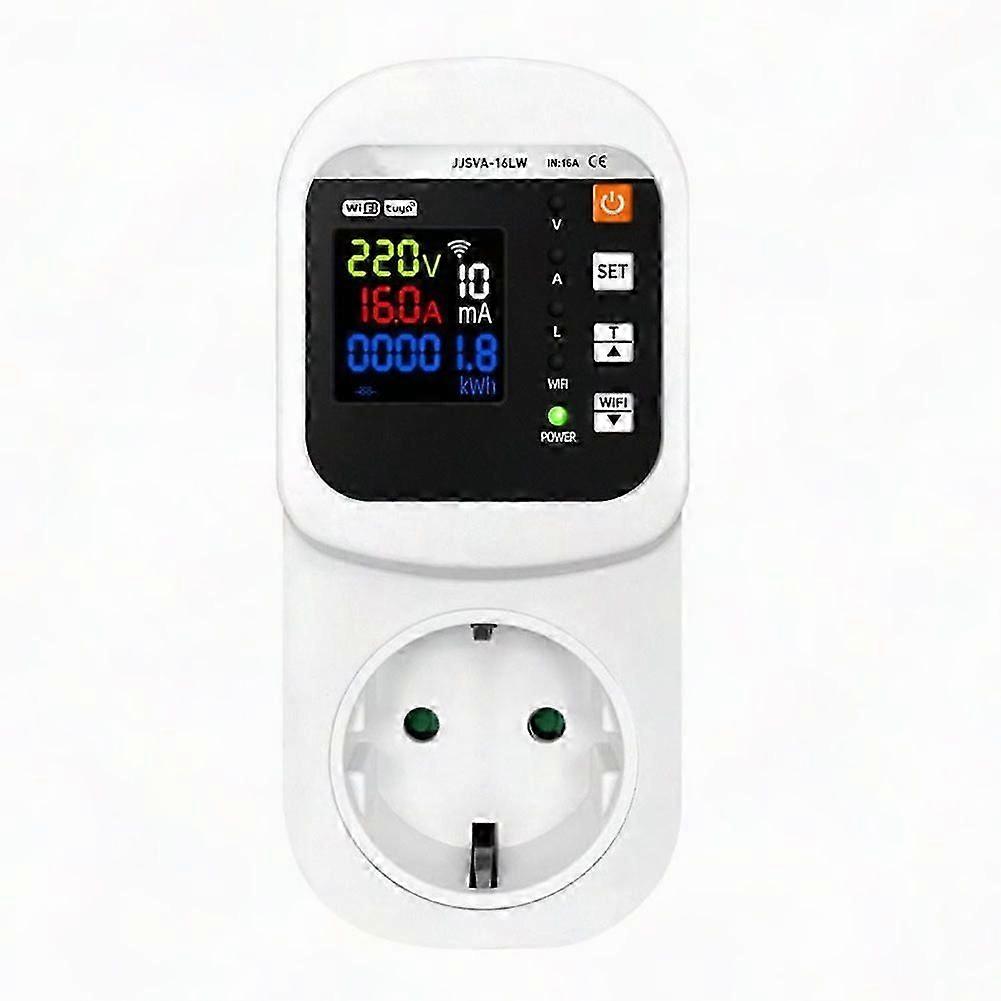 Tuya WiFi Smart Socket Voltage & Current Protector Stabilizer Multifunctional Power Energy Meter for EU Plug