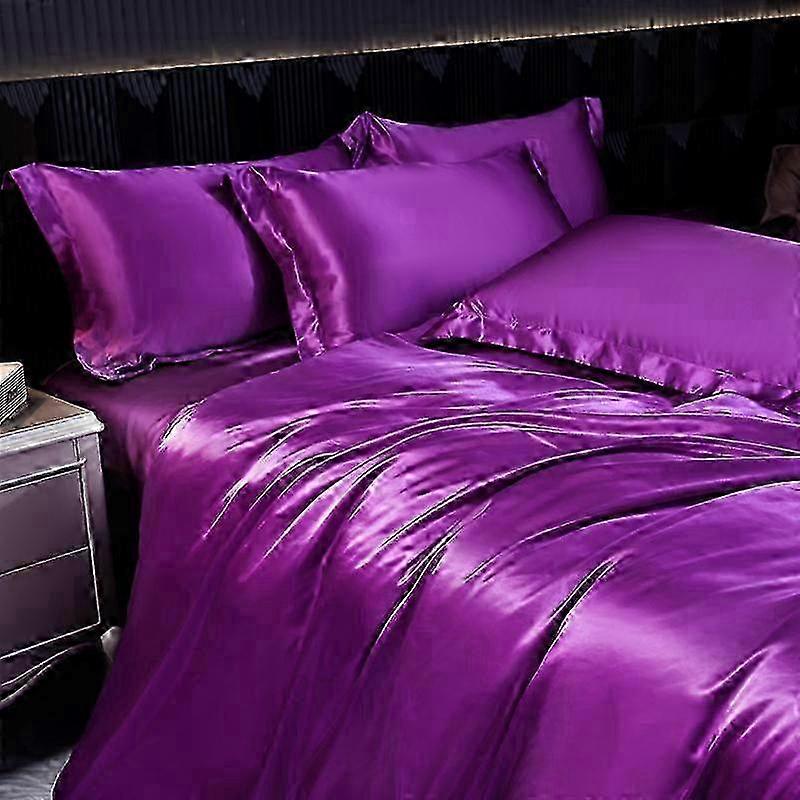 Luxury Silk 4-Piece Bedding Set with Printed Dyeing