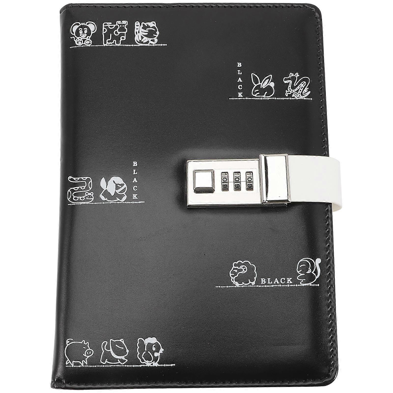 Password Locked Diary Notebook for Office Black Notebook with Lock