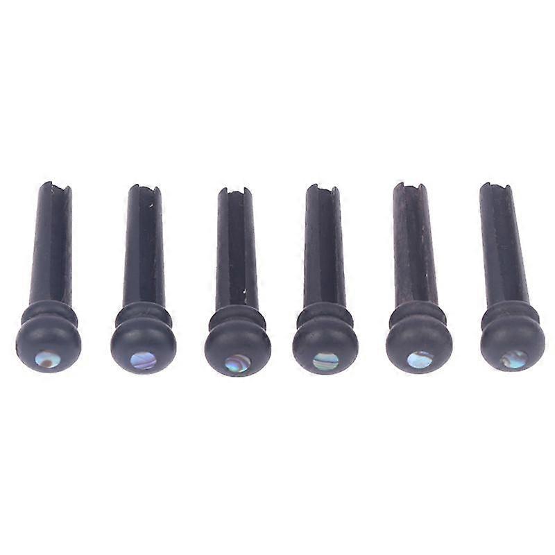 6Pcs Folk Guitar Ebony String Cone Solid String Vertebra Pegs Guitar Nails