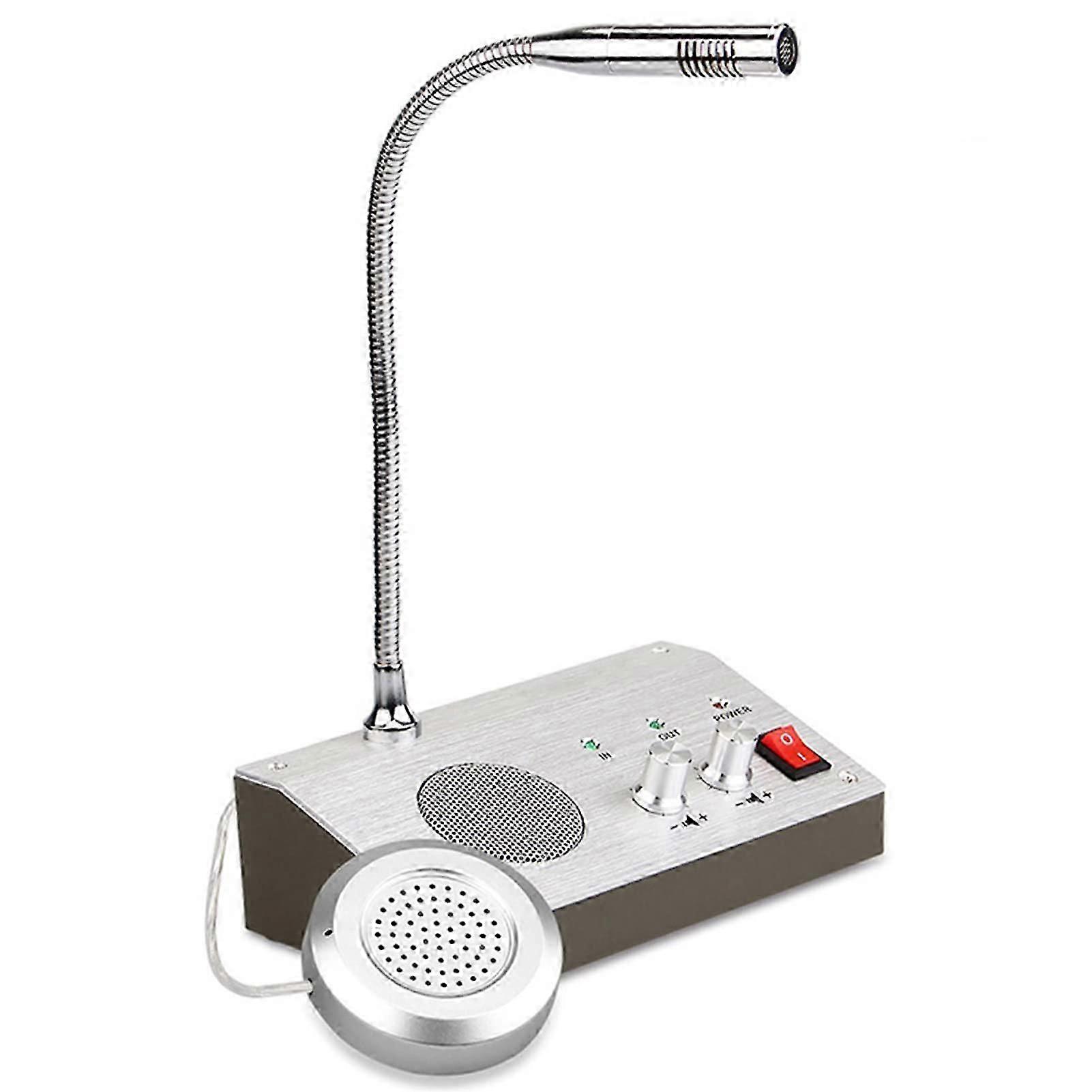 Window Intercom System with Clear TwoWay Communication and Secure Barrier for Business Counters