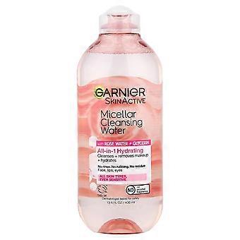 Garnier SkinActive Mizellen-Reinigungswasser mit Rosenwasser und Glycerin, 400 ml (13,5 fl oz)