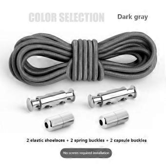 NO.8 Elastic No tie Shoe laces Round Metal lock Shoelaces ties Sneakers Boots Shoelace Kids Adult Quick Lazy Laces for Shoes