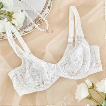 Sutiã grande para mulheres, estilo europeu e americano, com aro de aço, bojo ultrafino, detalhes em renda sensual, design com recortes, semi-transpirável e confortável.