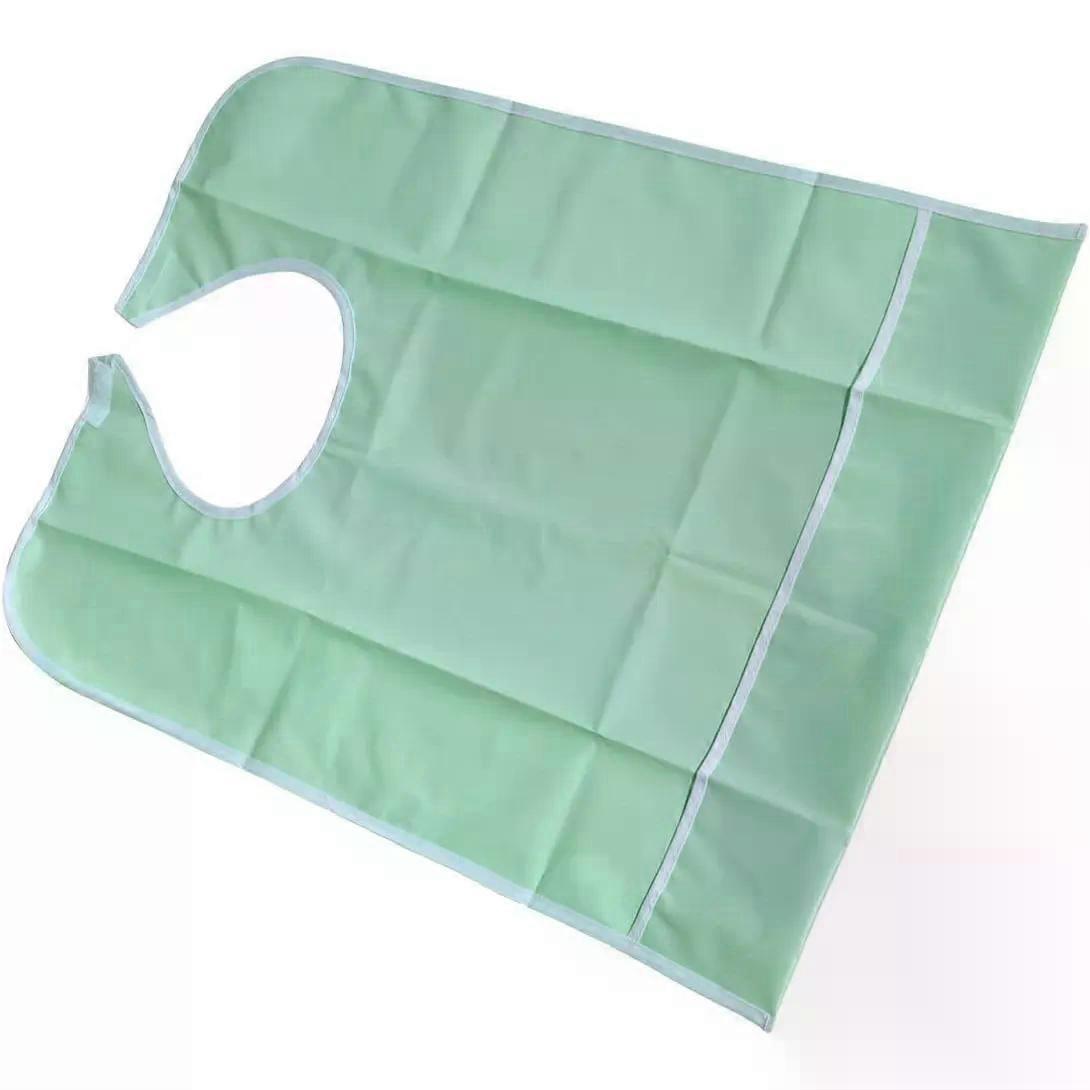 Bib for Elderly Waterproof Mealtime Bib Protector Aid Apron (Light Green)