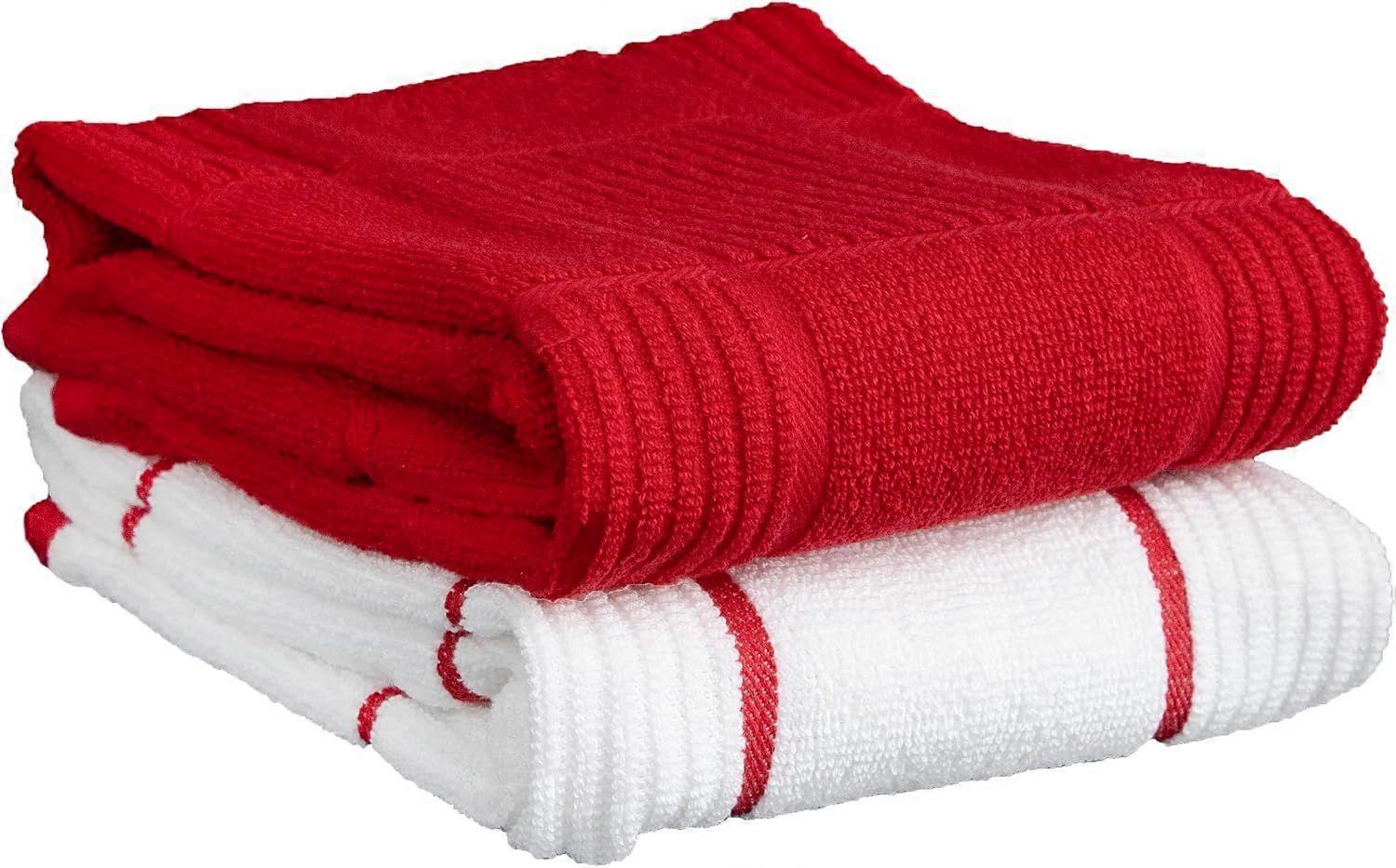 Textiles Kitchen Towels 2-Pack Parquet, Solid/Check - 2 Pack, Red, 2 Count  Solid/Check - 2 Pack