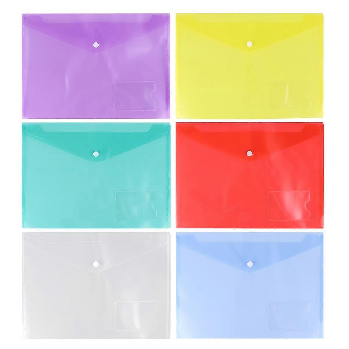 Snap-Close Plastic Document Storage Bags, Assorted Colors, 20 Pack