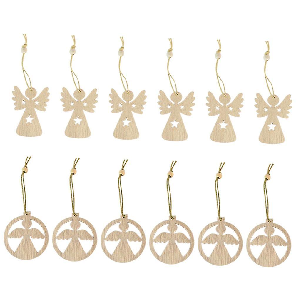 Assorted Pendants Christmas Hanging Wood Shapes