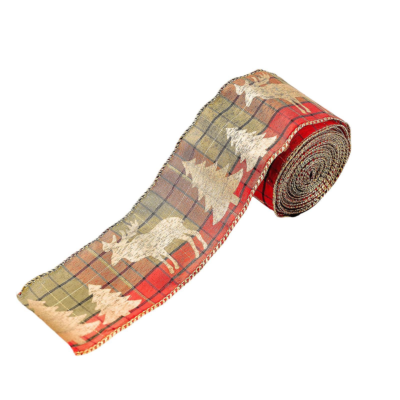 Canvas Wired Edge Ribbon Christmas Creative Decorations Gift