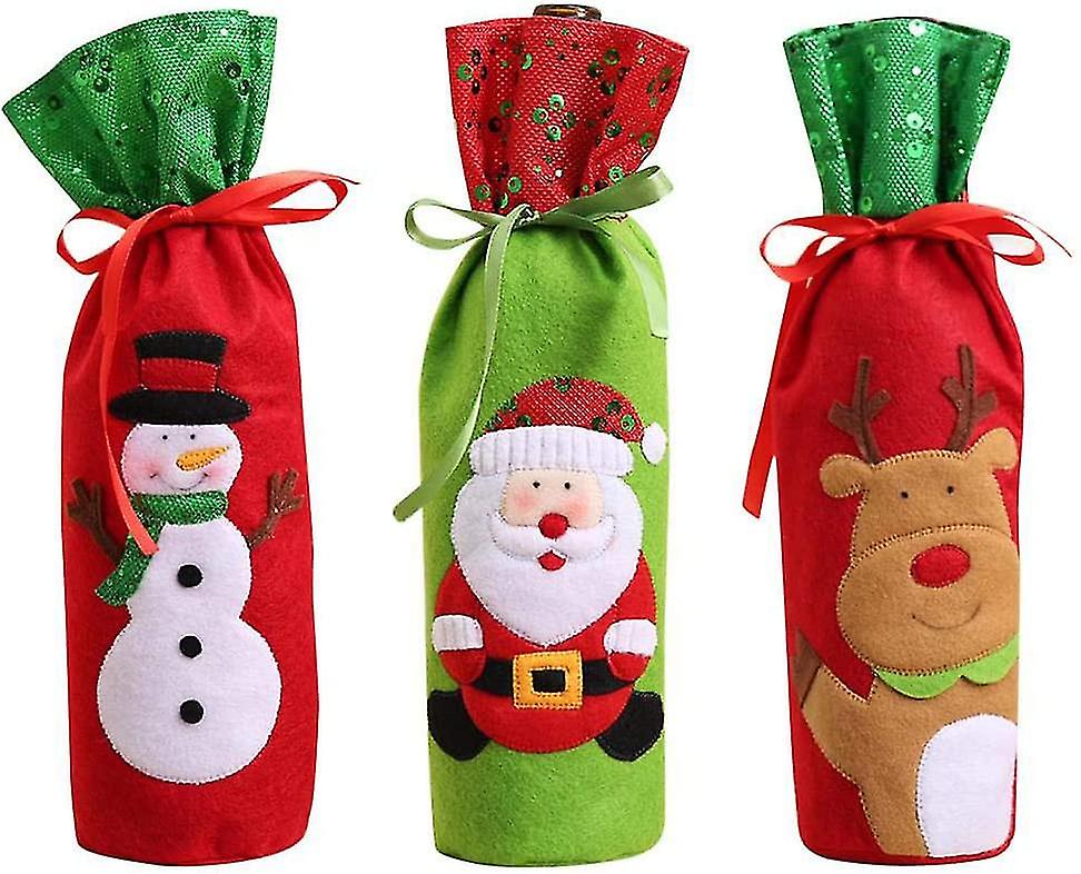 Wine Bottle Lid Bag Drawstring Christmas Gift Bag