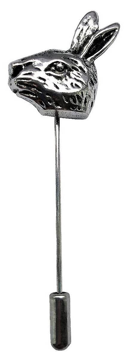 Bassin and Brown Hare Jacket Lapel Pin - Antique Silver