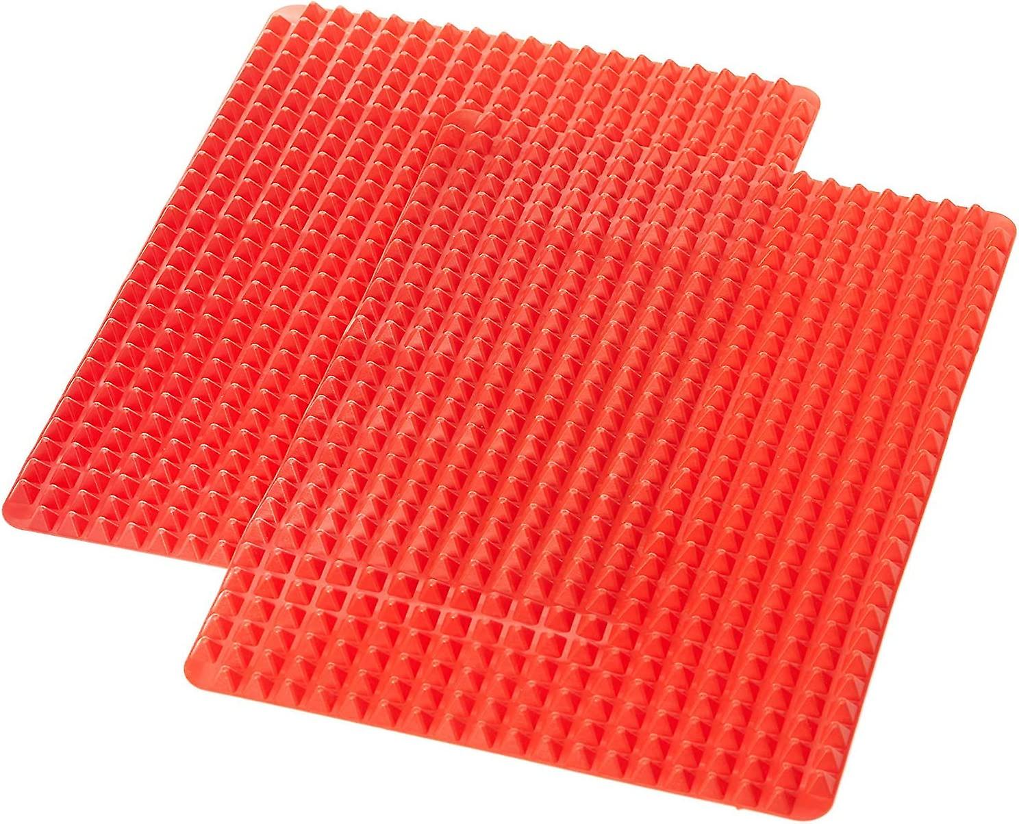 Pxcl Set Of 2 Non-stick Silicone Mats With Pyramid Studs For Cooking Without Fat