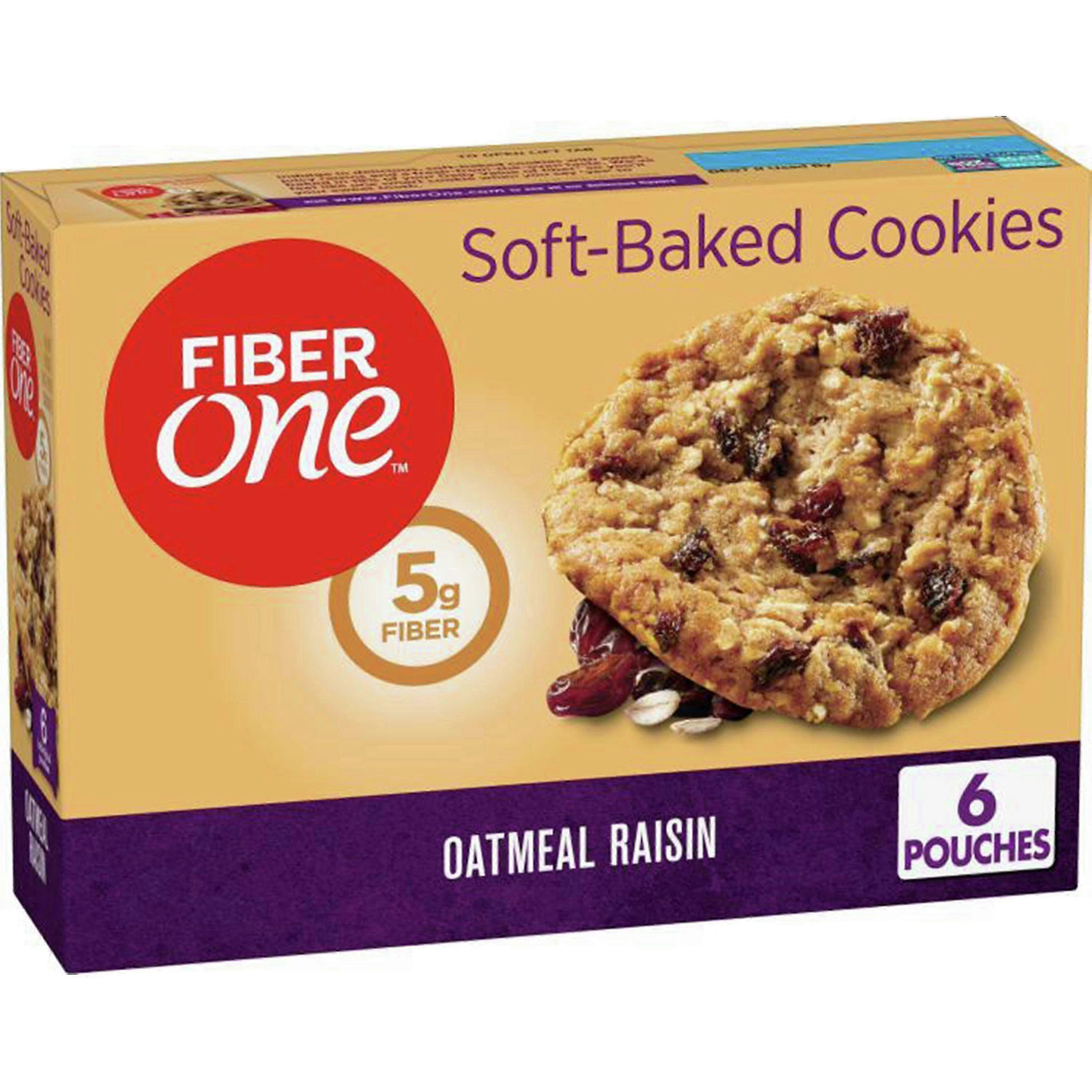 Fiber One Soft-baked Cookies, Oatmeal Raisin, 6 Ea