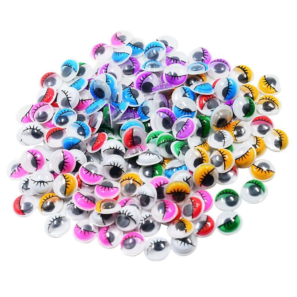 168 Pieces Self Adhesive Sticky Wiggle Eyelash Eyes Assorted Color 12mm