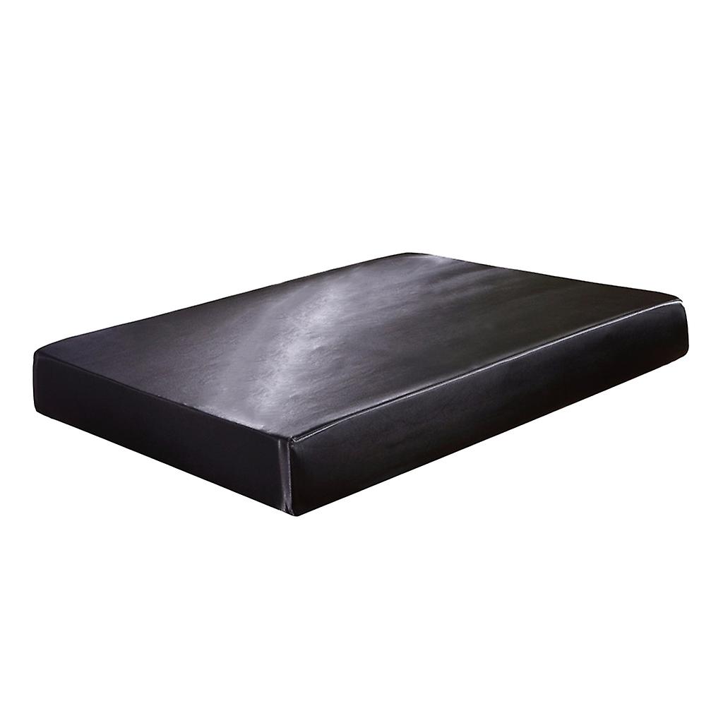 Home Textile Bed Sheet Solid Fitted Sheets 153x203x30cm Black