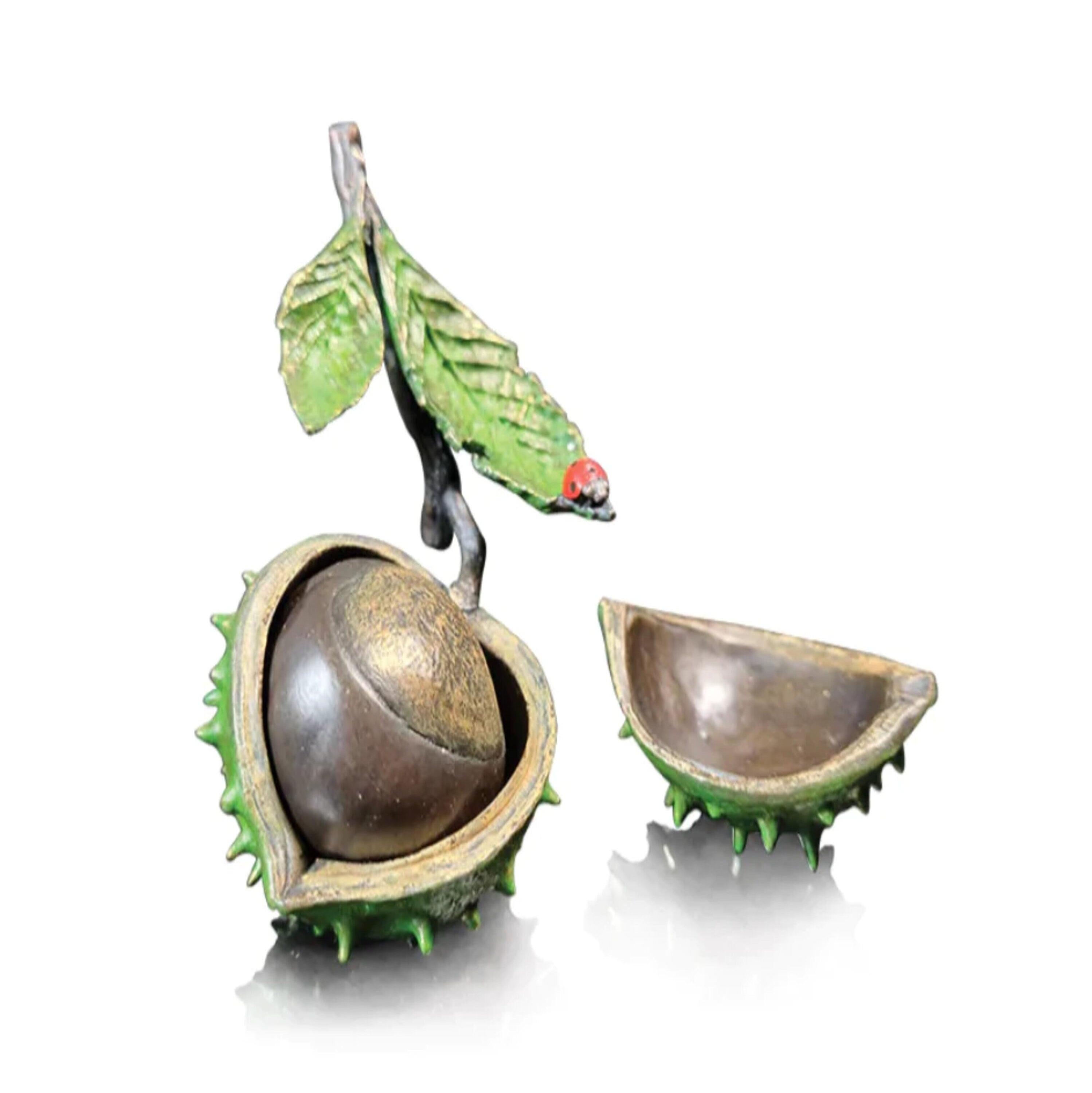 Large Conker With Ladybird Sculptures & Statues