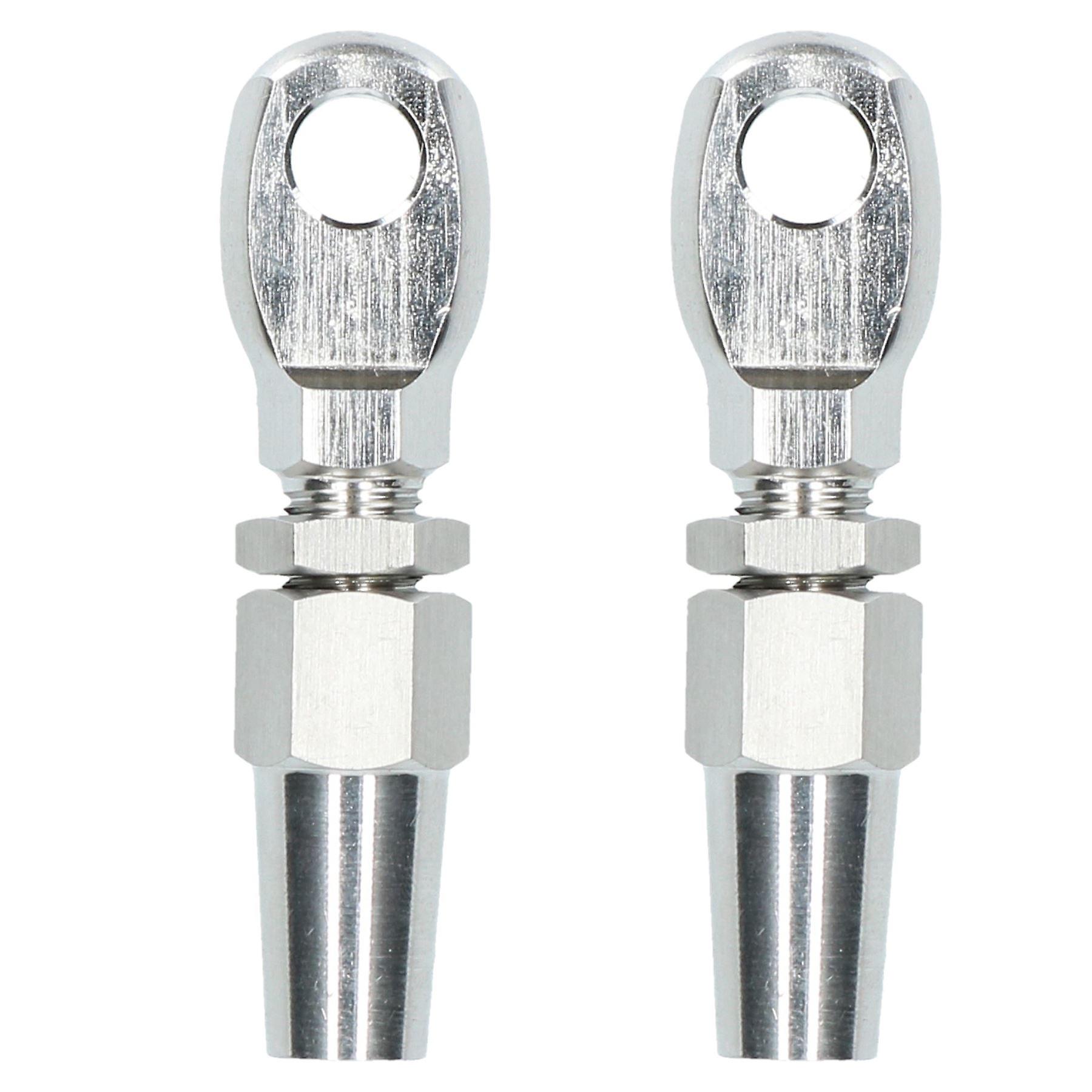5mm Wire Cable Rope Eye Rigging Terminal Swageless DIY Fitting Stainless 2 PK