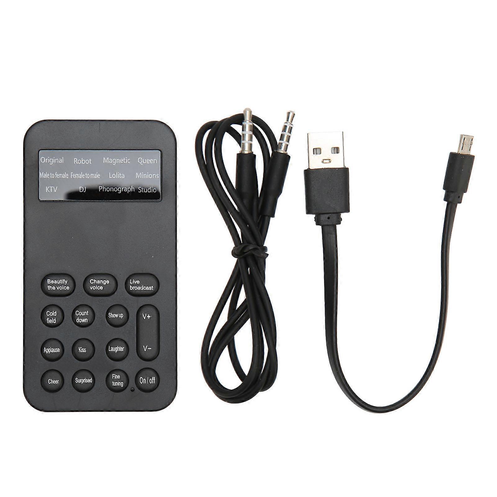 Voice Changer Handheld Mini Voice Changer Device 8 Sound Effects Machine for Phone Calling Gaming