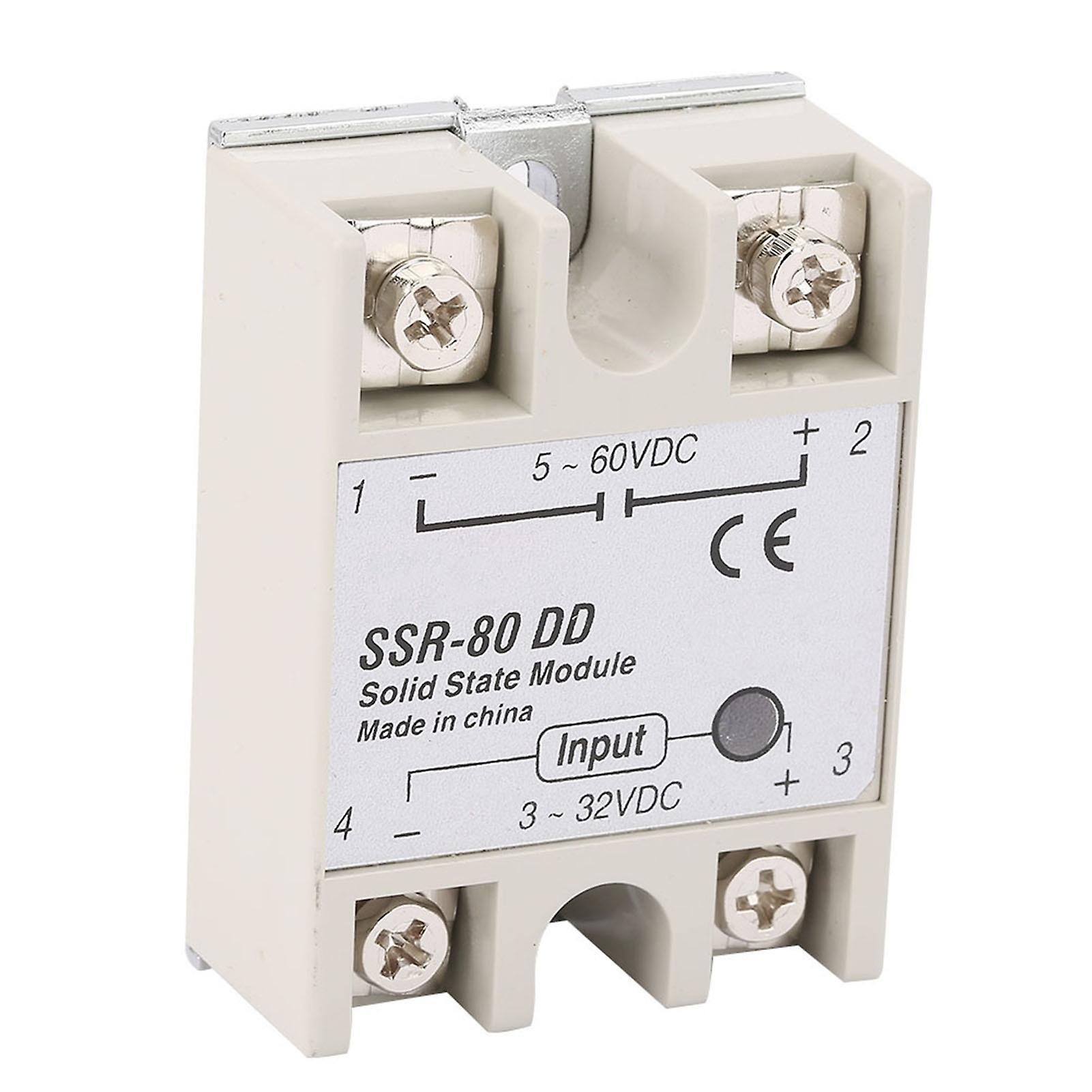 SSR-80DD DC Solid State Relay 80A 332VDC-5200VDC Plastic Metal